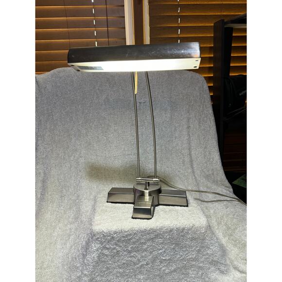 Portable Luminaire Desk Lamp Plug In Adjustable Brushed Steel Finish - Picture 1 of 5